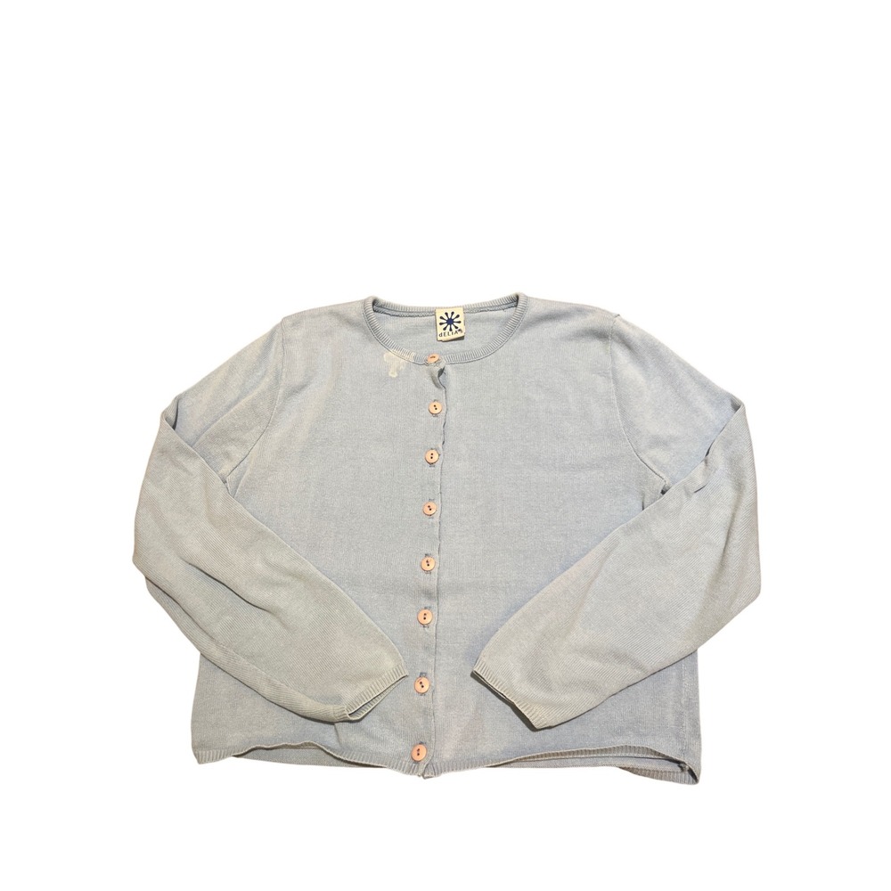 VTG Delia*s Cardigan Sweater M Light Blue Knit Button Up Cardigan 90's Y2K